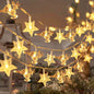 Led Elk Christmas Tree Snowflake Star Light String